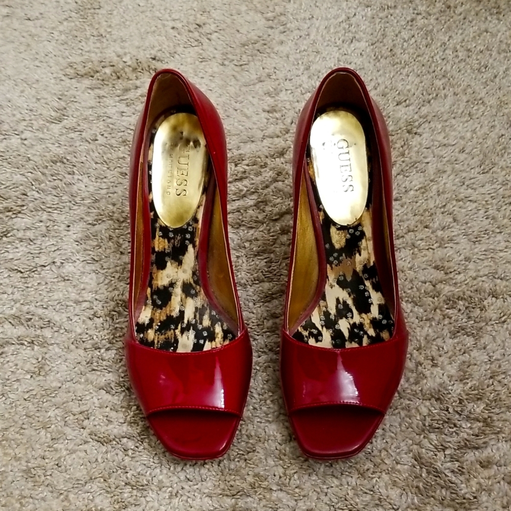 Guess Red open to high heels